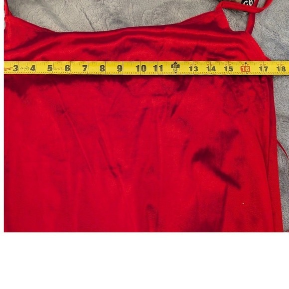 Reformation Merel Velvet Slip Dress Red Spaghetti Straps Midi Length NEW XL - Picture 7 of 9